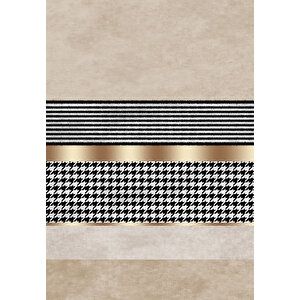 Makinede Yıkanabilir Leke Tutmaz  krem Deko Deri Kaymaz Taban Modern Salon Saçaksız Halı A237 100x200 cm
