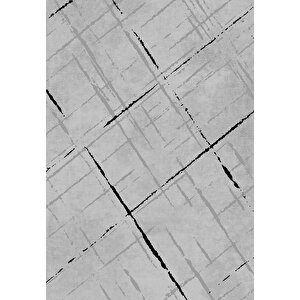 Makinede Yıkanabilir Leke Tutmaz  gri Pvc Deri Kaymaz Taban Modern Salon Saçaksız Halı A166 100x200 cm