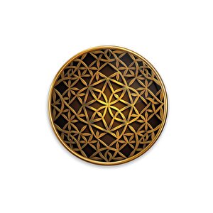 Yaşam Çiçeği Yuvarlak Cam Tablo | Hediyelik, Dekoratif, Ofis, Mutfak 30x30 cm
