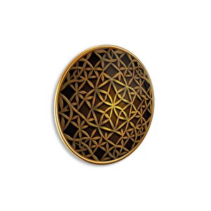 Yaşam Çiçeği Yuvarlak Cam Tablo | Hediyelik, Dekoratif, Ofis, Mutfak 30x30 cm