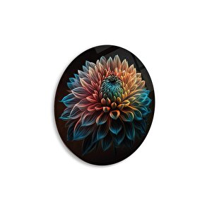 Lotus Çiçeği Yuvarlak Cam Tablo | Hediyelik, Dekoratif, Ofis, Mutfak 50x50 cm