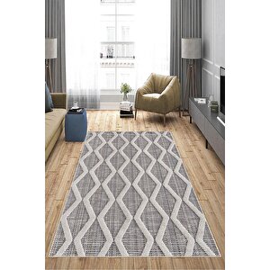 Makinede Yıkanabilir Leke Tutmaz  multi Deko Deri Kaymaz Taban Simetrik Salon Saçaksız Halı A251