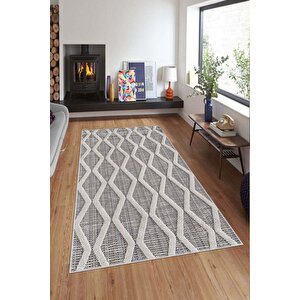 Makinede Yıkanabilir Leke Tutmaz  multi Deko Deri Kaymaz Taban Simetrik Salon Saçaksız Halı A251 200x300 cm