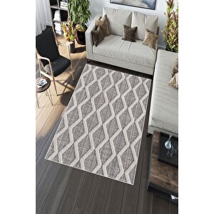 Makinede Yıkanabilir Leke Tutmaz  multi Deko Deri Kaymaz Taban Simetrik Salon Saçaksız Halı A251