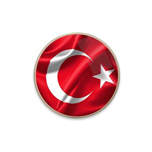 Bayrak Yuvarlak Cam Tablo | Hediyelik, Dekoratif, Ofis, Mutfak 30x30 cm