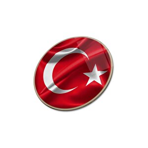 Bayrak Yuvarlak Cam Tablo | Hediyelik, Dekoratif, Ofis, Mutfak 30x30 cm