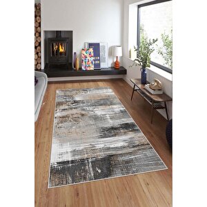 Makinede Yıkanabilir Leke Tutmaz  pudra Deko Deri Kaymaz Taban Serpme Salon Saçaksız Halı A172 120x180 cm