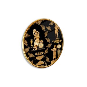 Antik Desenler Yuvarlak Cam Tablo | Hediyelik, Dekoratif, Ofis, Mutfak 50x50 cm