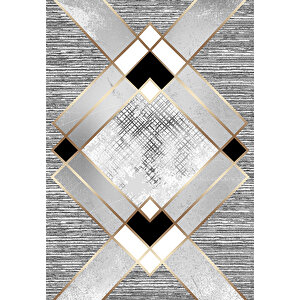 Makinede Yıkanabilir Leke Tutmaz  gri Deko Deri Kaymaz Taban Simetrik Salon Saçaksız Halı A242 80x300 cm