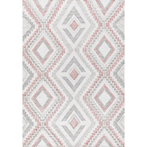 Makinede Yıkanabilir Leke Tutmaz  pembe Deko Deri Kaymaz Taban Simetrik Salon Saçaksız Halı A262 200x300 cm