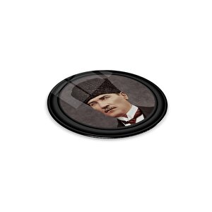 Atatürk Yuvarlak Cam Tablo | Hediyelik, Dekoratif, Ofis, Mutfak