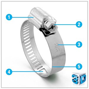 Tork 44-64 Ayarli Hortum Kelepçesi̇ B Ti̇p