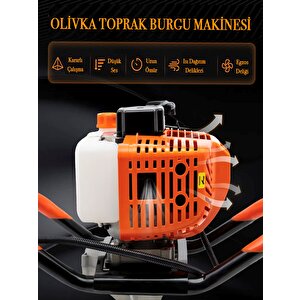 Oli̇vka 2.0 Hp 52 Cc Toprak Burgu Makinesi Easy Start 20 Cm Uc