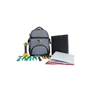 Profesyonel Ağır Hizmet Tipi Takım Ve Alet Sırt Çantası - 15.6” Laptop Bölmeli, Suya Dayanıklı