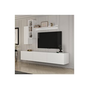 Tıger 180 Cm Raflı Tv Ünitesi Beyaz