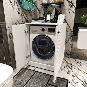Banyo Çamaşır Makinesi Alt Dolabı | Mat Beyaz