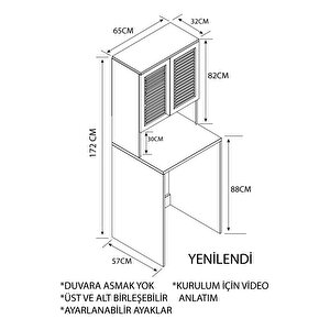 Banyo Dolabı Çamaşır Makinesi Dolabı Luxe