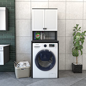 Banyo Dolabı Çamaşır Makinesi Dolabı Luxe Antrasit-beyaz Antrasit Beyaz