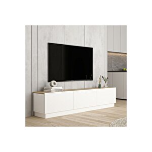 West 150 Cm Bazalı Tv Sehpası Beyaz Çam Çam Beyaz