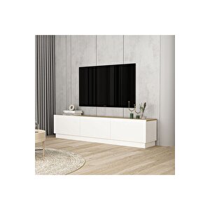 West 150 Cm Bazalı Tv Sehpası Beyaz Çam Çam Beyaz