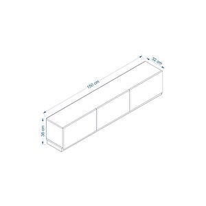 West 150 Cm Bazalı Tv Sehpası Antrasit