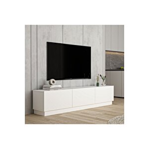 West 150 Cm Bazalı Tv Sehpası Beyaz Beyaz