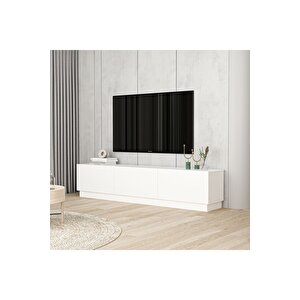 West 150 Cm Bazalı Tv Sehpası Beyaz Beyaz