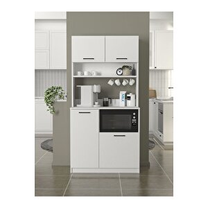 Tuco Çok Amaçlı Mutfak Dolab & Mikrodalga Fırın Dolabı & Banyo Dolabı 180x90 Cm Beyaz