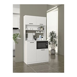 Tuco Çok Amaçlı Mutfak Dolab & Mikrodalga Fırın Dolabı & Banyo Dolabı 180x90 Cm Beyaz