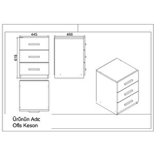Robin Home Ofis Masa Makam Takımı Ofis Masası + Keson + Kitaplık + Dolap + Sehpa + Dosya Dolabı