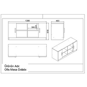 Robin Home Ofis Masa Makam Takımı Ofis Masası + Keson + Kitaplık + Dolap + Sehpa + Dosya Dolabı