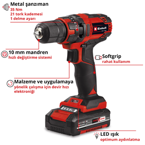 Akülü Vidalama Tc-cd 18/35-2 Li Set 4514255 | 1 X 1,5 Ah Akü + Şarj Cihazı | 35 Nm