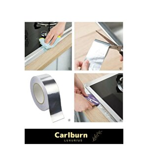 Özel Suya Sıcaklığa Dayanıklı Tamir Soba Boru Yama Alüminyum Yanmaz Folyo Bant 45mm - 5mt - 6 Adet