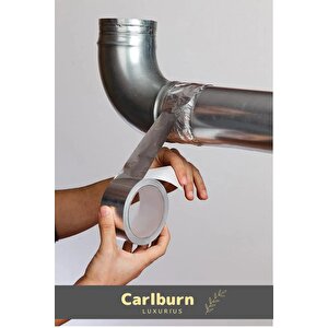 Özel Suya Sıcaklığa Dayanıklı Tamir Soba Boru Yama Alüminyum Yanmaz Folyo Bant 44mm 10mt - 5 Adet
