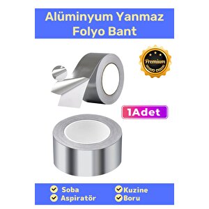 Özel Suya Sıcaklığa Dayanıklı Tamir Soba Boru Yama Alüminyum Yanmaz Folyo Bant 44mm 20mt - 1 Adet