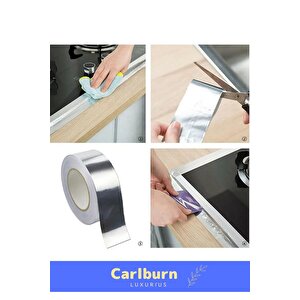 Özel Suya Sıcaklığa Dayanıklı Tamir Soba Boru Yama Alüminyum Yanmaz Folyo Bant 44mm 20mt - 2 Adet