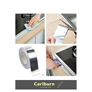 Özel Suya Sıcaklığa Dayanıklı Tamir Soba Boru Yama Alüminyum Yanmaz Folyo Bant 44mm 10mt - 3 Adet