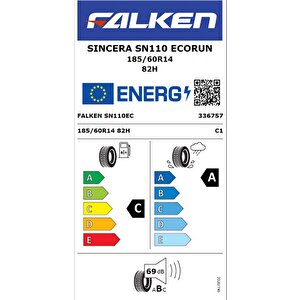 185/60 R14 82h Sincera Sn110 Ecorun Oto Yaz Lastiği ( Üretim Yılı: 2024 )
