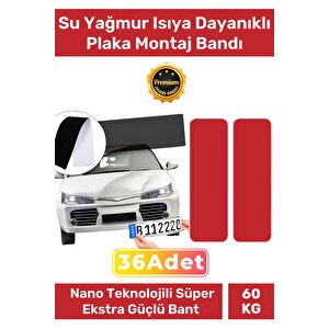 Ekstra Güçlü Neme Basınçlı Su Yağmur Isıya Dayanıklı Çift Taraflı 85x30mm Plaka Montaj Bandı 36 Adet