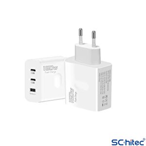 Schitec 160w 2xtype-c + Usba Quick Charger 5.0 Teknolojili Ev Tipi 3 Çıkışlı Şarj Aleti Başlığı Sr40