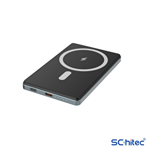 Schitec 22.5w Magsafe Kablosuz 5000mah Powerbank Alüminyum Siyah Yk911