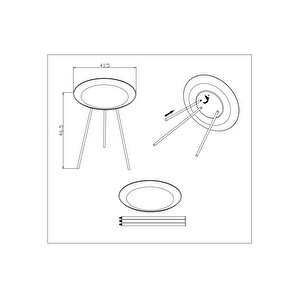 Tripod Küçük Tekli Sehpa