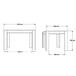 Robin Home Lena Yemek Masası 120x80 Sepet-antrasit