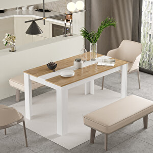 Lena Yemek Masası 140x80 Sepet-beyaz