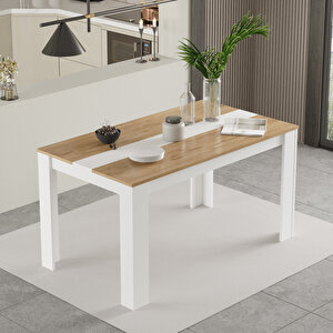 Lena Yemek Masası 140x80 Sepet-beyaz
