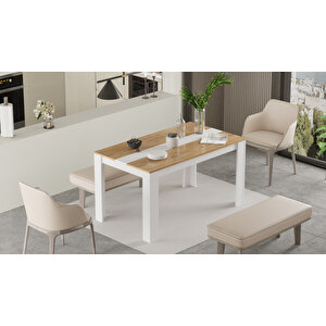 Lena Yemek Masası 140x80 Sepet-beyaz