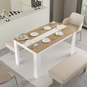 Robin Home Lena Yemek Masası 140x80 Sepet-beyaz