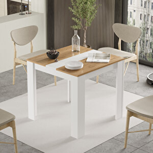 Lena Yemek Masası 80x80 Sepet-beyaz