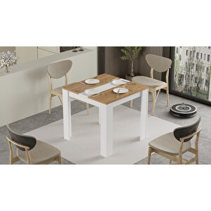 Lena Yemek Masası 80x80 Sepet-beyaz