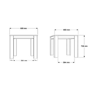 Robin Home Lena Yemek Masası 80x80 Sepet-beyaz